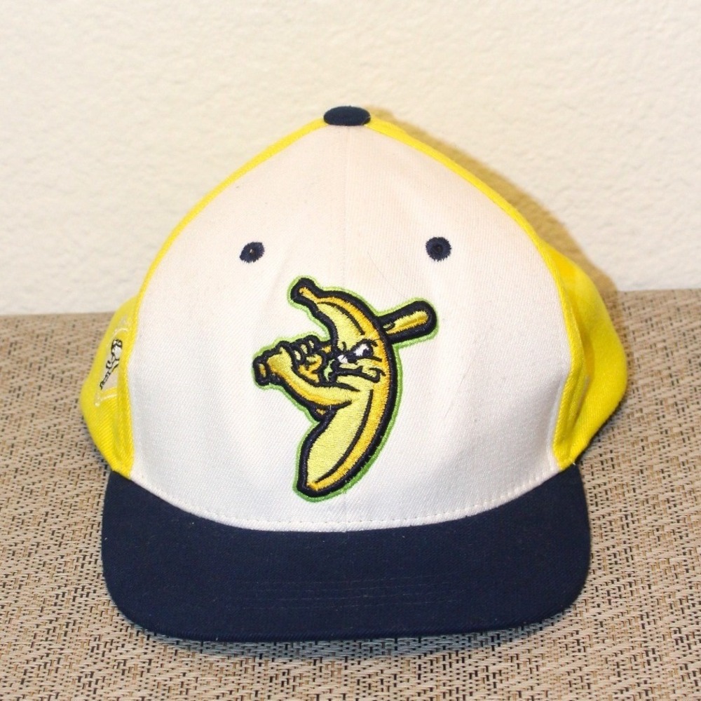 Zephyr Savannah Bananas Hat XS Yellow Navy Blue Excellent Stretch Fit Cap